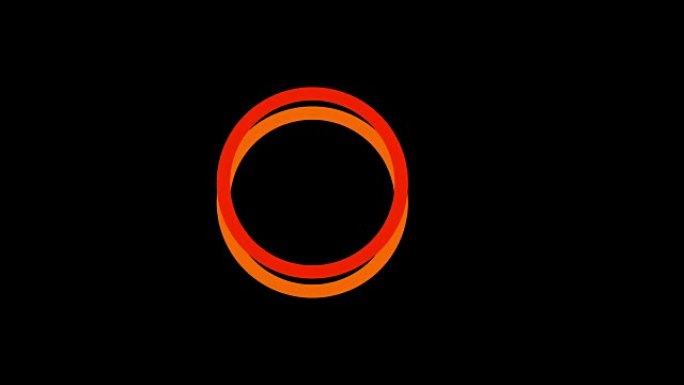 加载屏幕圆形，火红橙色和黑色背景-循环-视频纹理，无缝动画元素