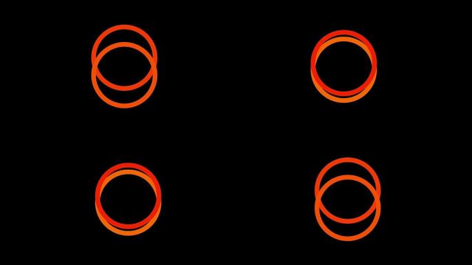 加载屏幕圆形，火红橙色和黑色背景-循环-视频纹理，无缝动画元素