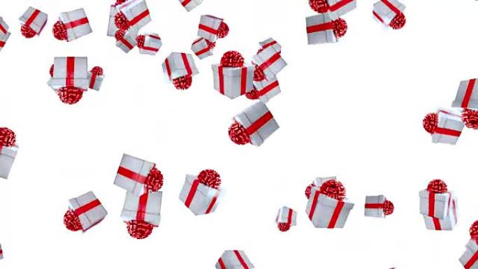 白色背景的圣诞礼品盒，礼品盒阿尔法频道哑光，节日