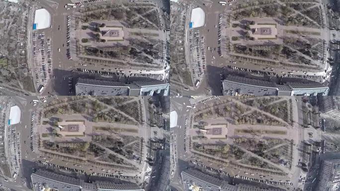 伏尔加格勒阵亡士兵广场，鸟瞰图