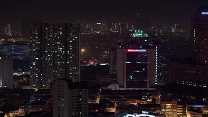 泰国曼谷夜大城市全景鸟瞰