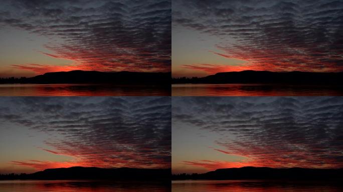 匈牙利巴拉顿湖的日落