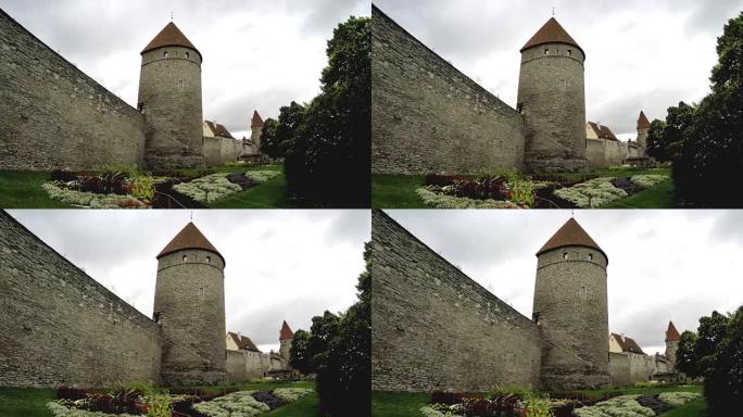 中世纪塔楼 -- 城墙的一部分。爱沙尼亚塔林