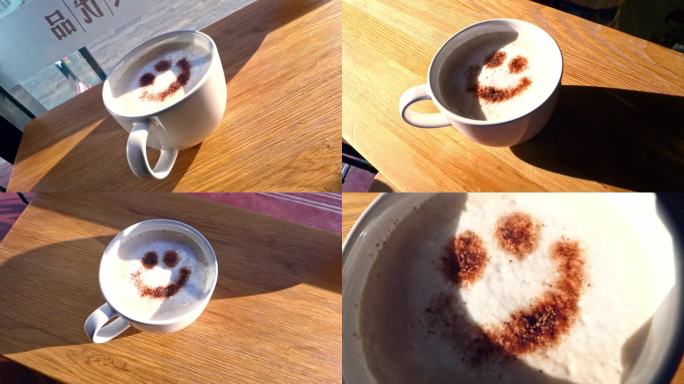 牛奶咖啡卡布奇诺拿铁拉花笑脸