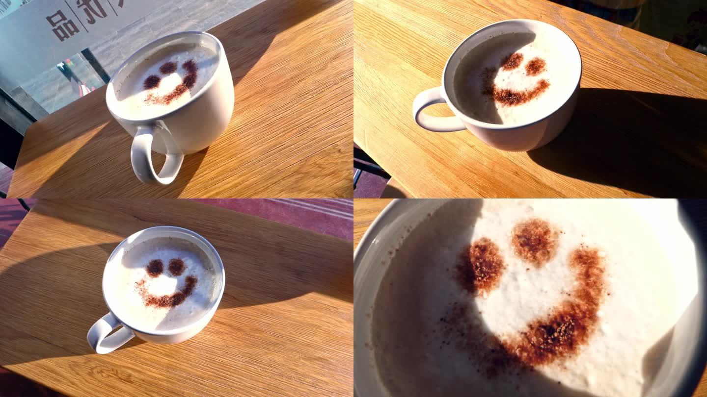 牛奶咖啡卡布奇诺拿铁拉花笑脸