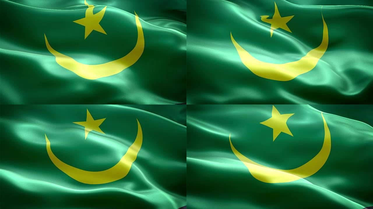 毛里塔尼亚国旗。(新的浪涌和照明效果)