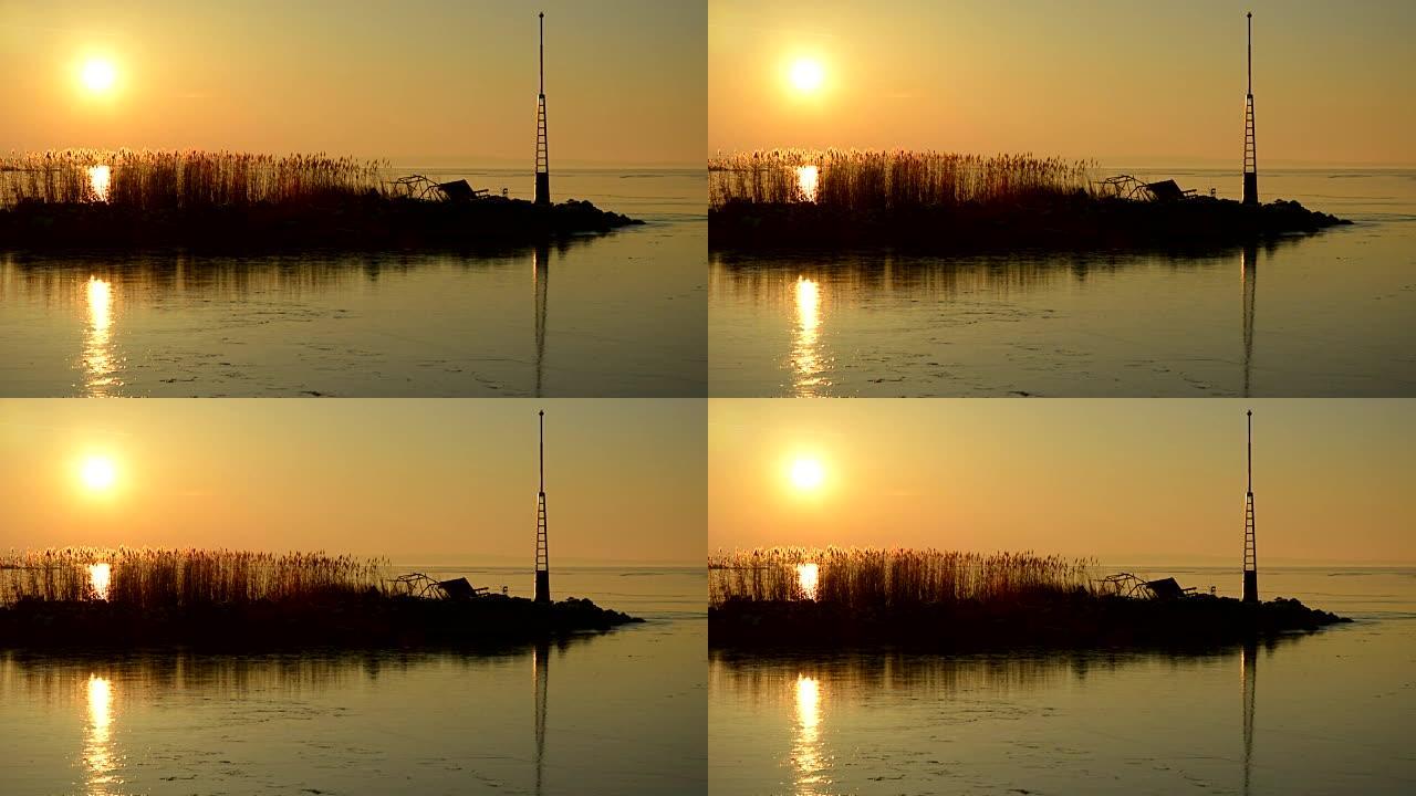 匈牙利巴拉顿湖日落