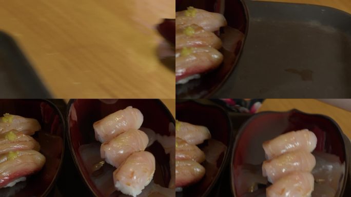 厨师制作生鱼片