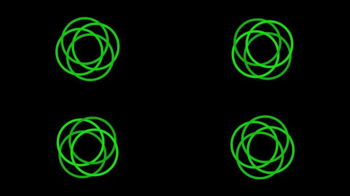 加载屏幕圆形，绿上黑背景-循环-视频纹理，无缝动画元素