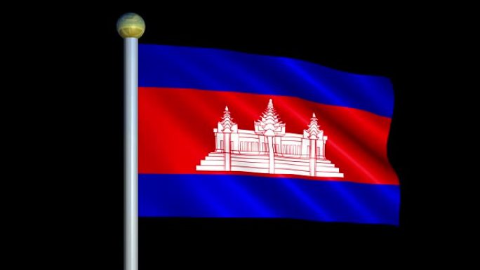 柬埔寨的大型循环动画国旗