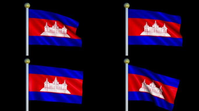 柬埔寨的大型循环动画国旗