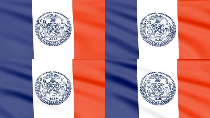 纽约市的大型循环动画旗帜
