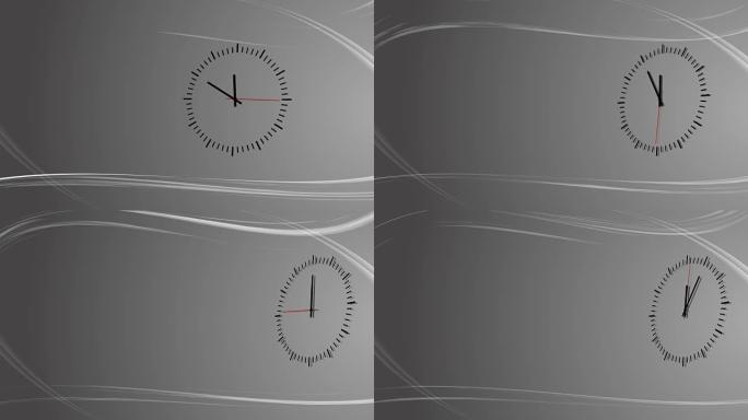 带有抽象风和时钟的灰色背景