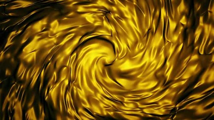 螺旋中黄色流动的抽象质量