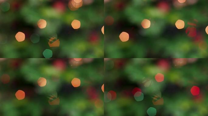 色彩缤纷的圣诞彩灯树。静态