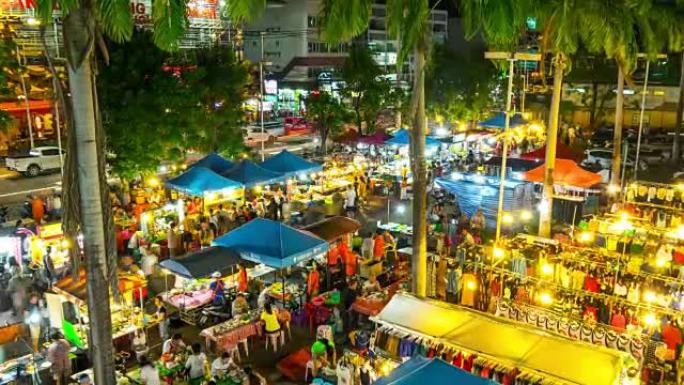 泰国著名的普吉岛巴东旅游夜市4k时间流逝