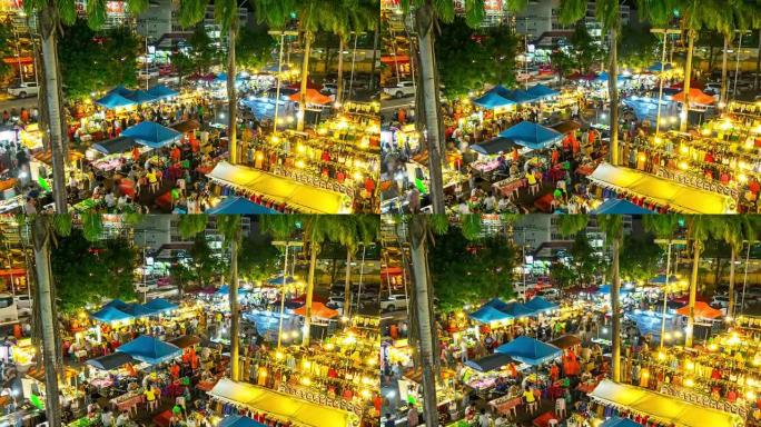 泰国著名的普吉岛巴东旅游夜市4k时间流逝