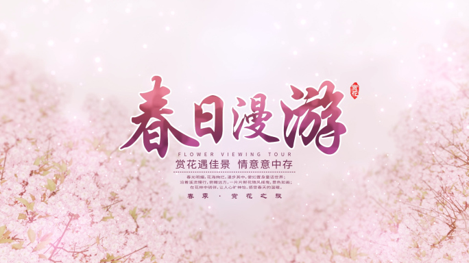 春季粉色樱花旅游AE模版