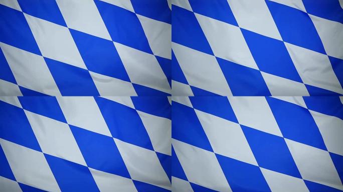 巴伐利亚的慢动作真正的纺织旗帜