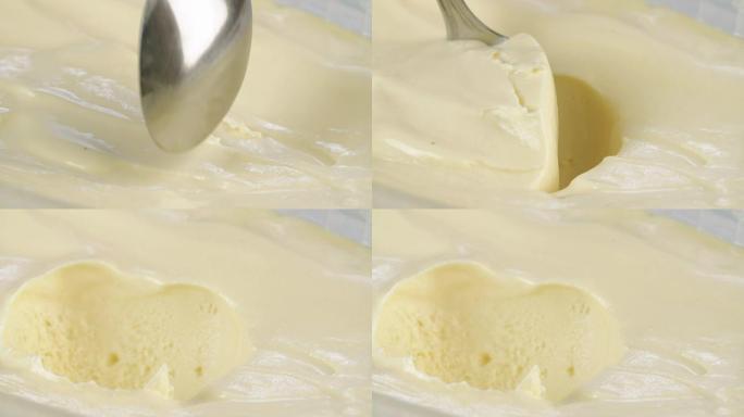 芒果冰糕冰淇淋的宏观慢动作