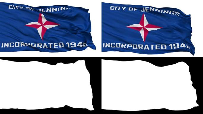 孤立地挥舞着密苏里州詹宁斯市的国旗