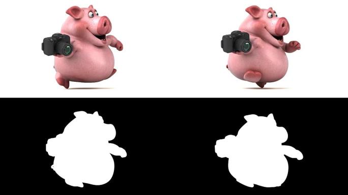 有趣的猪跑步-3D动画