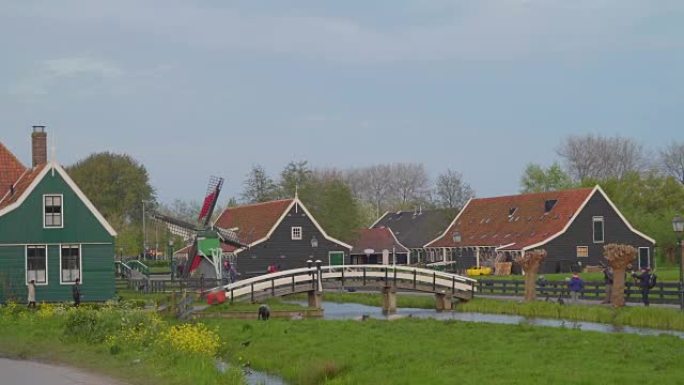 Zaanse Schans村的美丽景色