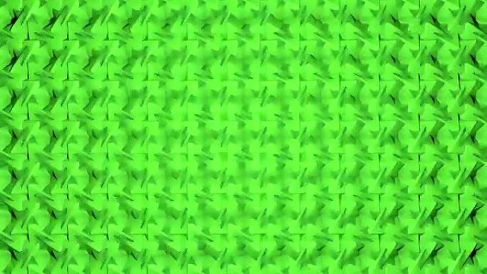 抽象视频绿色几何背景无缝循环。