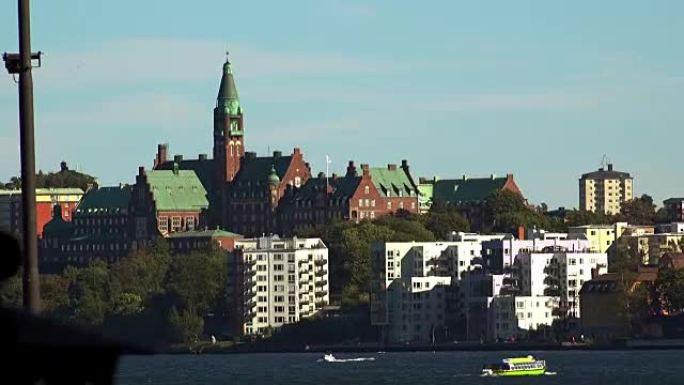 斯德哥尔摩。老城。建筑，老房子，街道和街区。