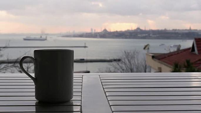 滑块，多莉咖啡杯，背景苏丹艾哈迈德伊斯坦布尔土耳其