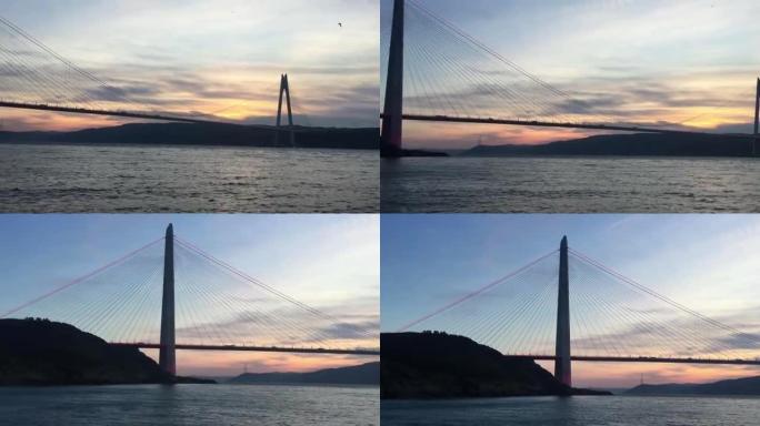 伊斯坦布尔博斯普鲁斯海峡的Yavuz苏丹塞利姆桥