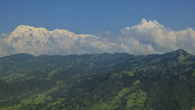 尼泊尔喜马拉雅阿纳普尔纳山脉时间流逝
