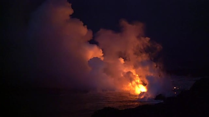 夏威夷冒泡熔岩的活火山