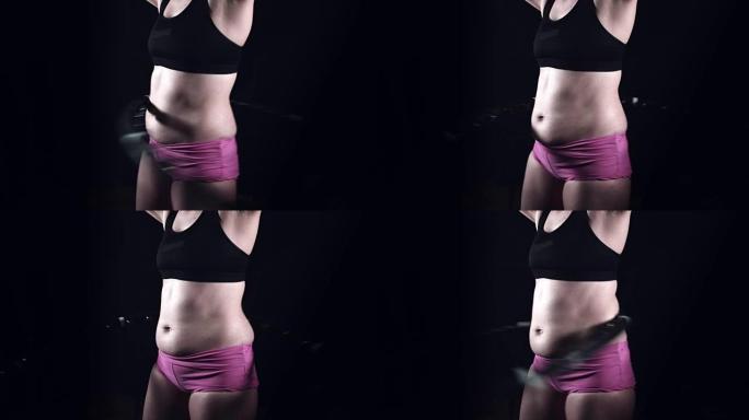 4k肥胖女性体重问题吊环锻炼