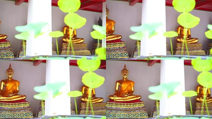 泰国寺庙的黄金佛像。