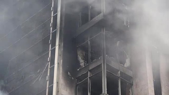 乌克兰基辅的工会大楼被烧毁