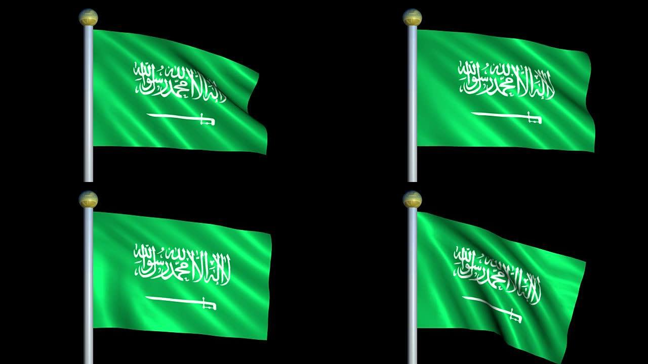 沙特阿拉伯的大型循环动画旗帜