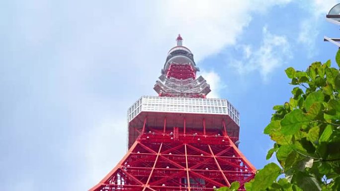 从蓝天下的东京铁塔