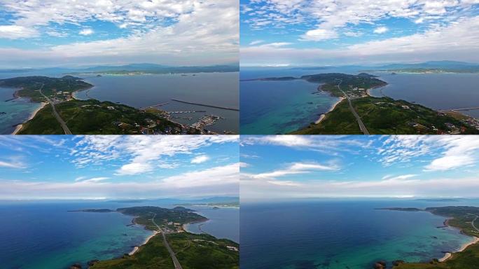 空中，海啸岛的平移镜头
