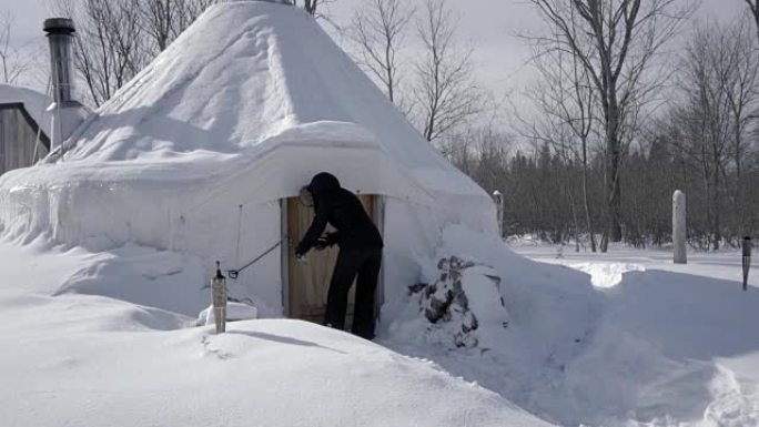 安大略省蒙古包冬季4k视频