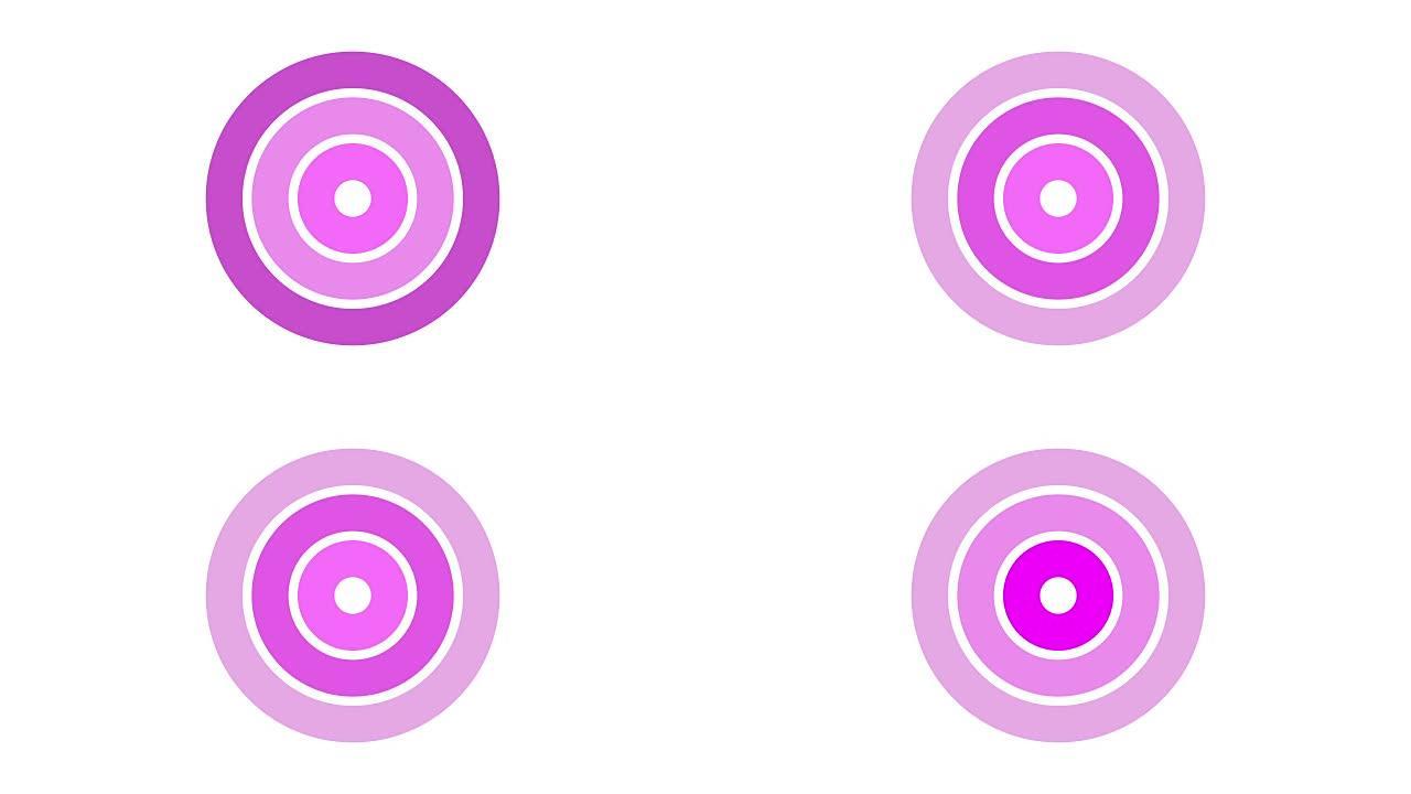 加载屏幕圆形，紫上白背景- 30fps循环-视频纹理，无缝动画元素