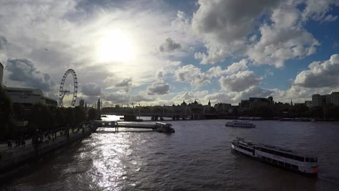 泰晤士河，大本钟和伦敦眼，实时，伦敦，环路