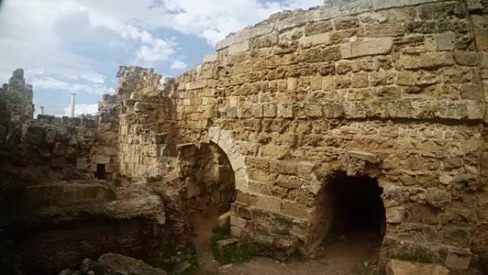 全景从左至右废墟仿古镇萨拉米斯东塞浦路斯法马古斯塔