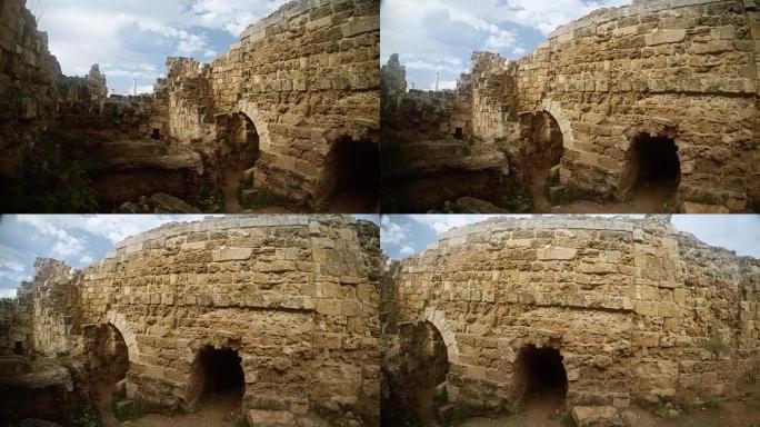 全景从左至右废墟仿古镇萨拉米斯东塞浦路斯法马古斯塔