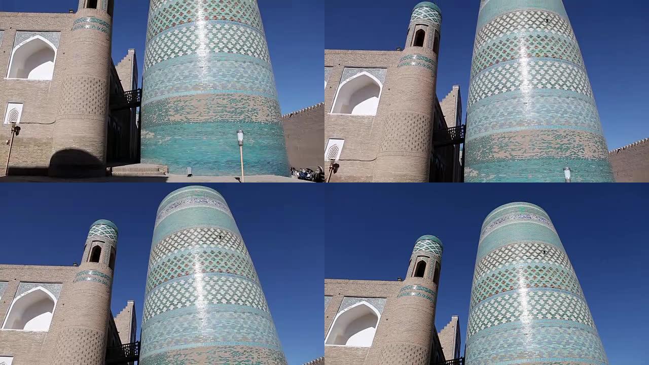 未完成的卡尔塔小尖塔。乌兹别克斯坦希瓦