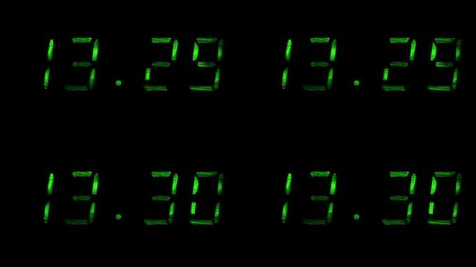 数字时钟显示13小时29分钟到13小时30分钟的时间