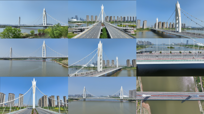 城市大桥公路河流建筑西安元朔大桥航拍