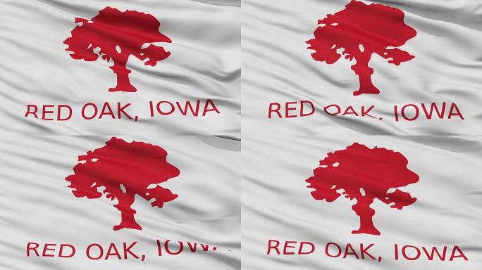 爱荷华州红橡树市挥舞国旗的特写镜头