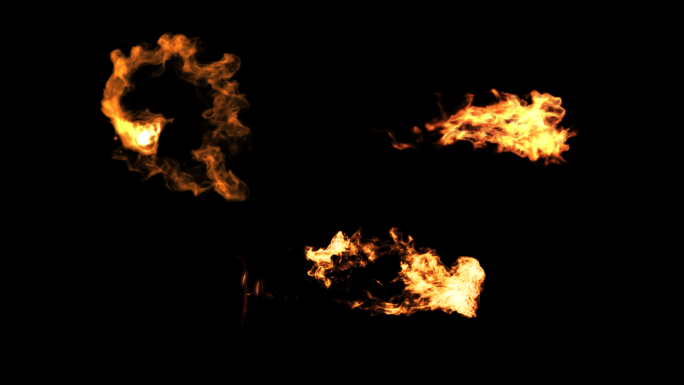 3款火焰喷火，透明通道素材（附AE源件）