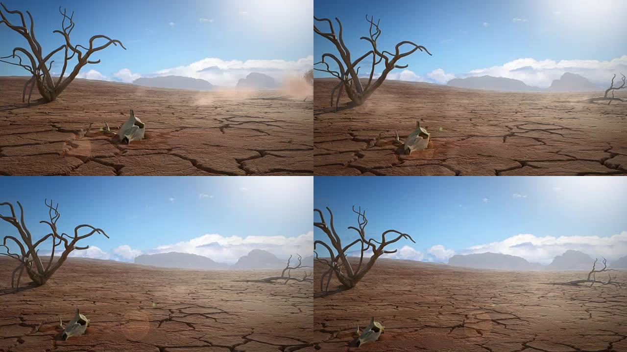 沙漠，3D渲染